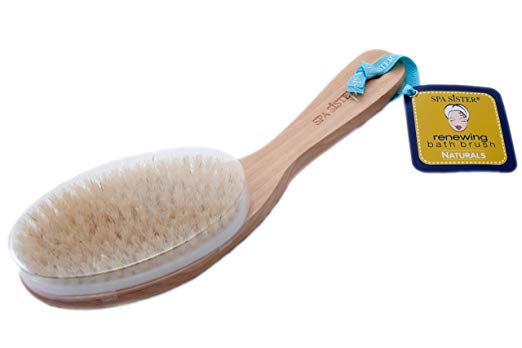 Spa Sister Natural Bristle Bath Shorty Brush, 2-pack