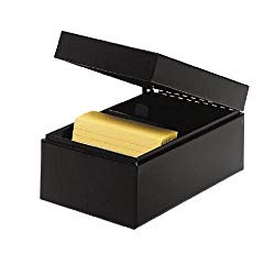 3x5 index card box - Steel - black
