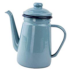 Prettyia 1000ml Enamel Vintage Teapot ~ Light Blue