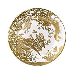 Salad Plate - Aves Gold - Royal Crown Derby Porcelain