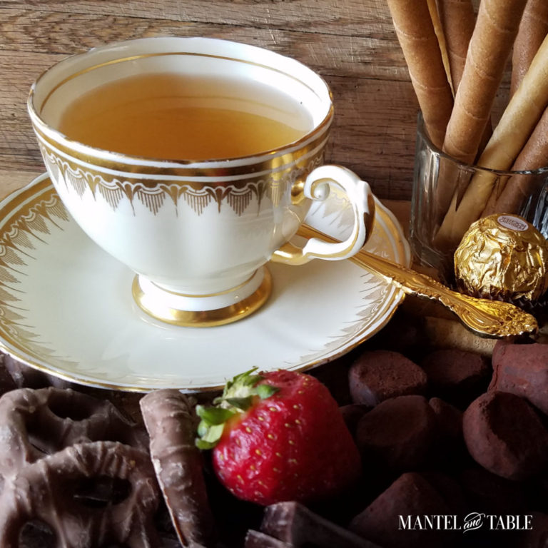 An Elegant Teacup with a Cornucopia of Chocolates