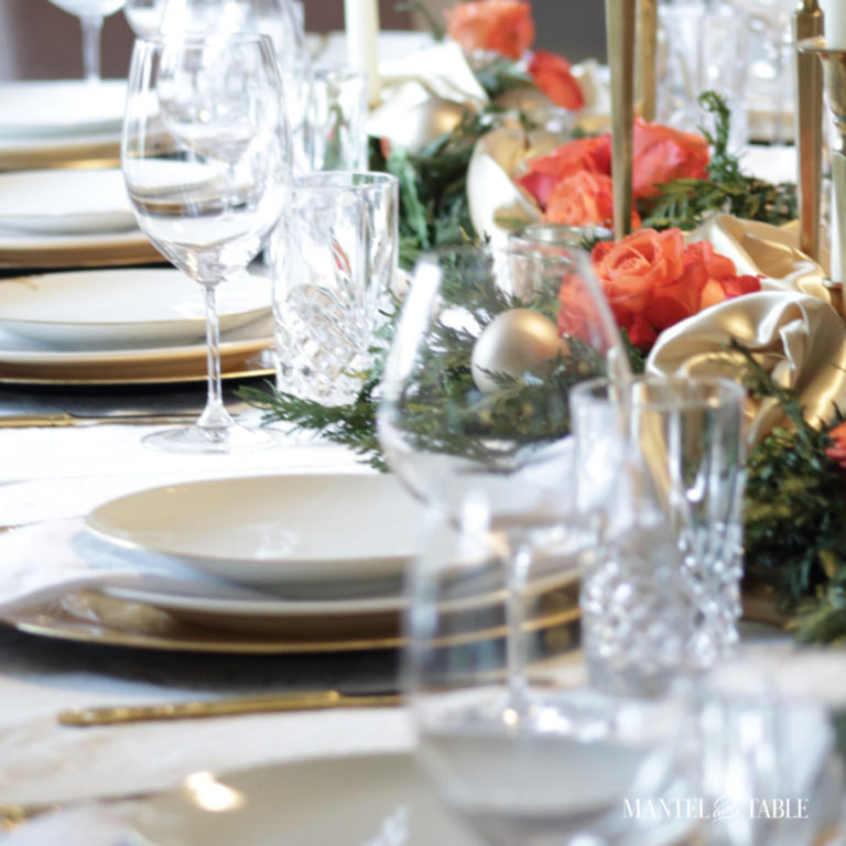 A Gold Satin Tablescape For the Holidays