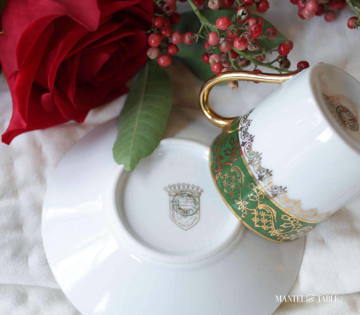Backstamps on saucer and cup