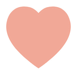 peach heart graphic