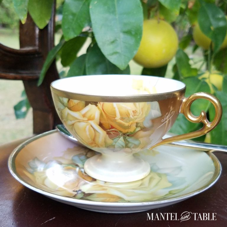 Yellow Rose Teacup Lands in a Beautiful Lemon Orchard