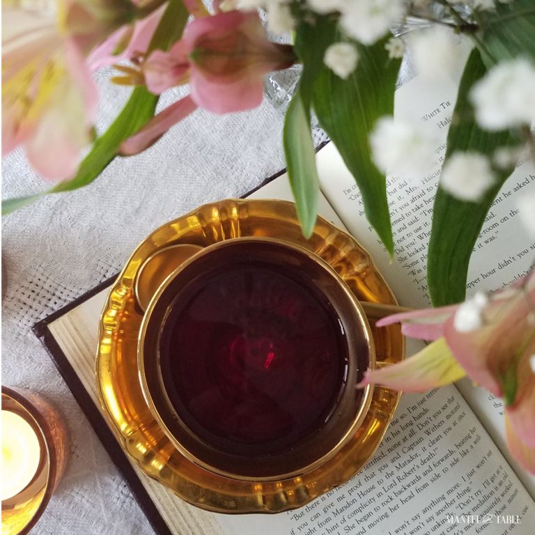 Luxurious Gold Teacup On A Beautiful Snowy Day
