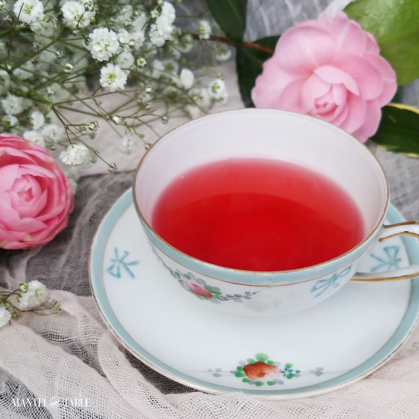 A Darling Teacup with Beautiful Baby Blue Bows