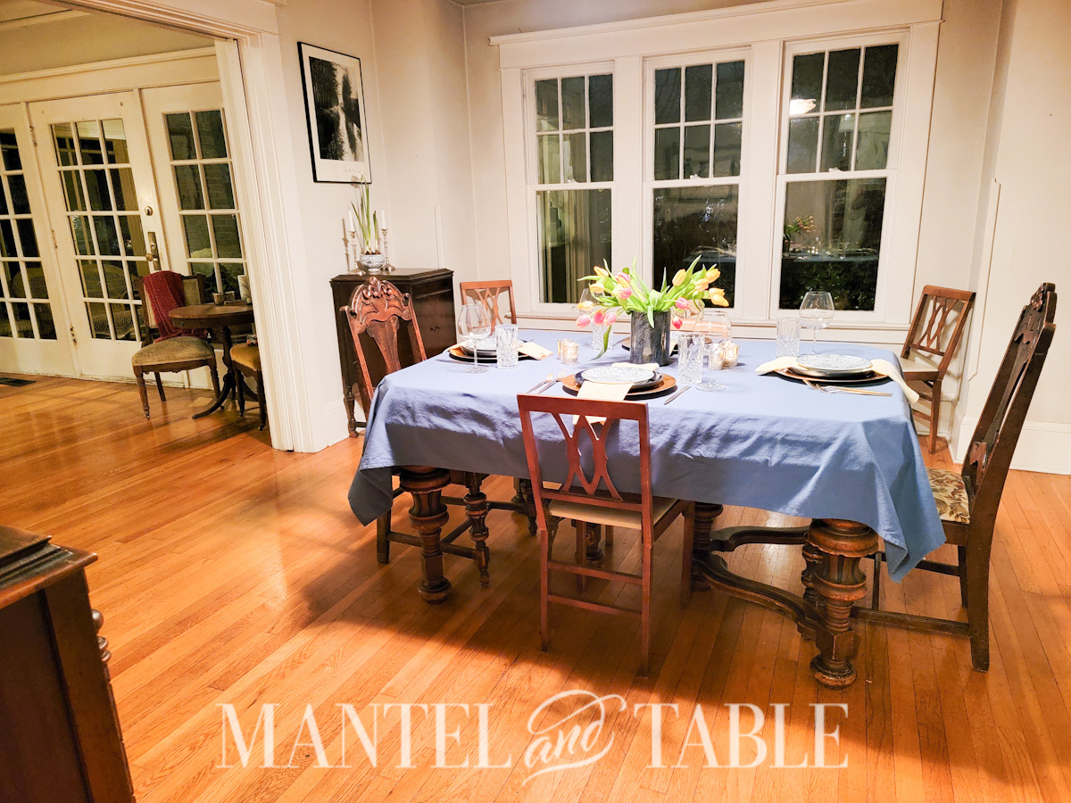 Spring Tulip Tablescape - full dining room view