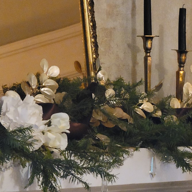 Gold and Brown Mantel Elegance for a Beautiful  Holiday