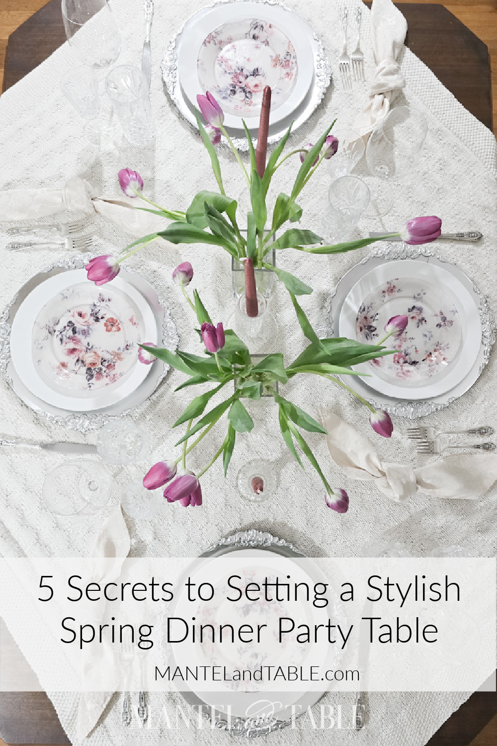 spring dinner party table Pinterest banner