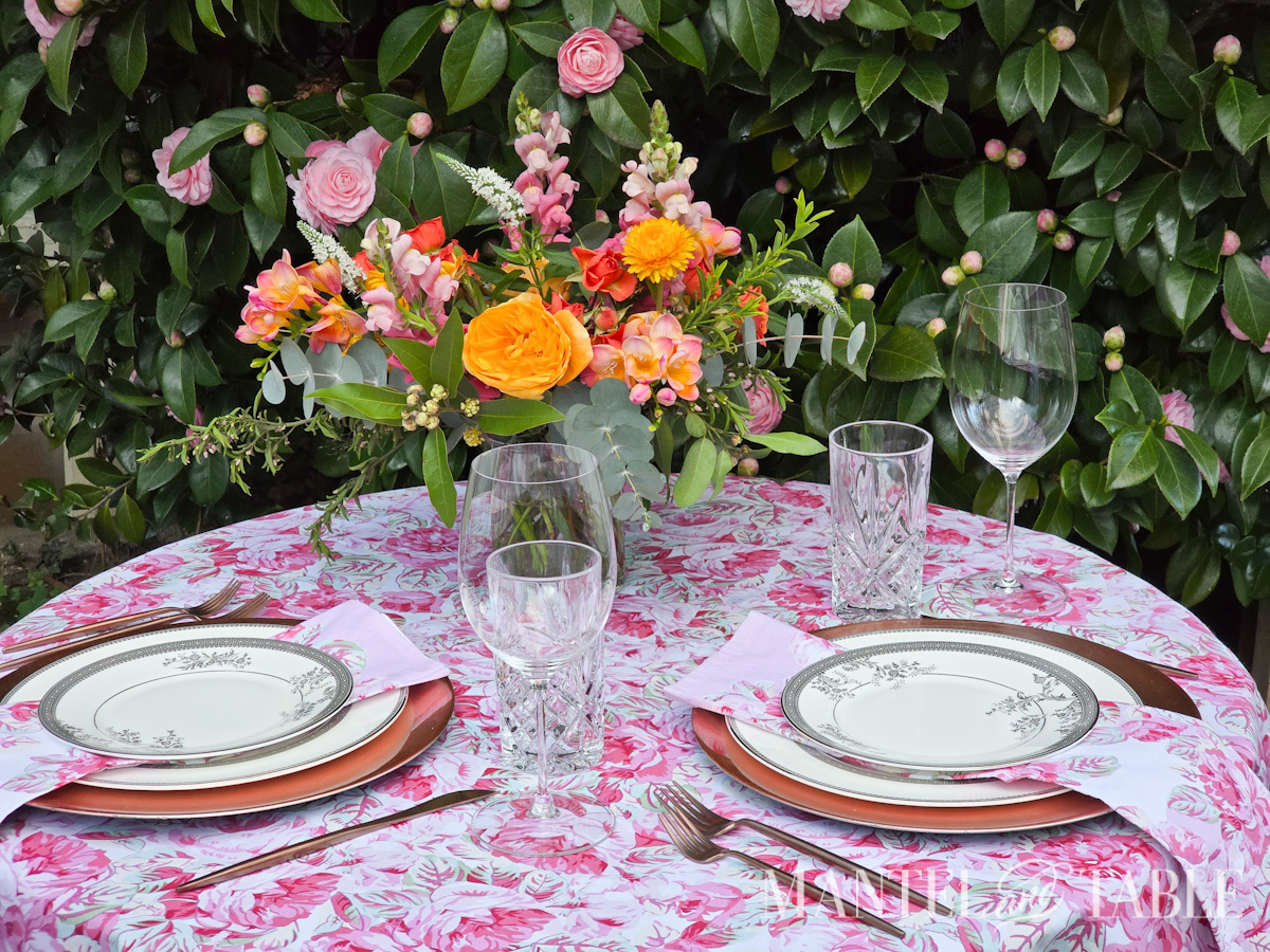 Colorful spring tablescape
